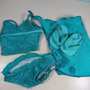 American Girl Tankini and Sarong Outfit EUC